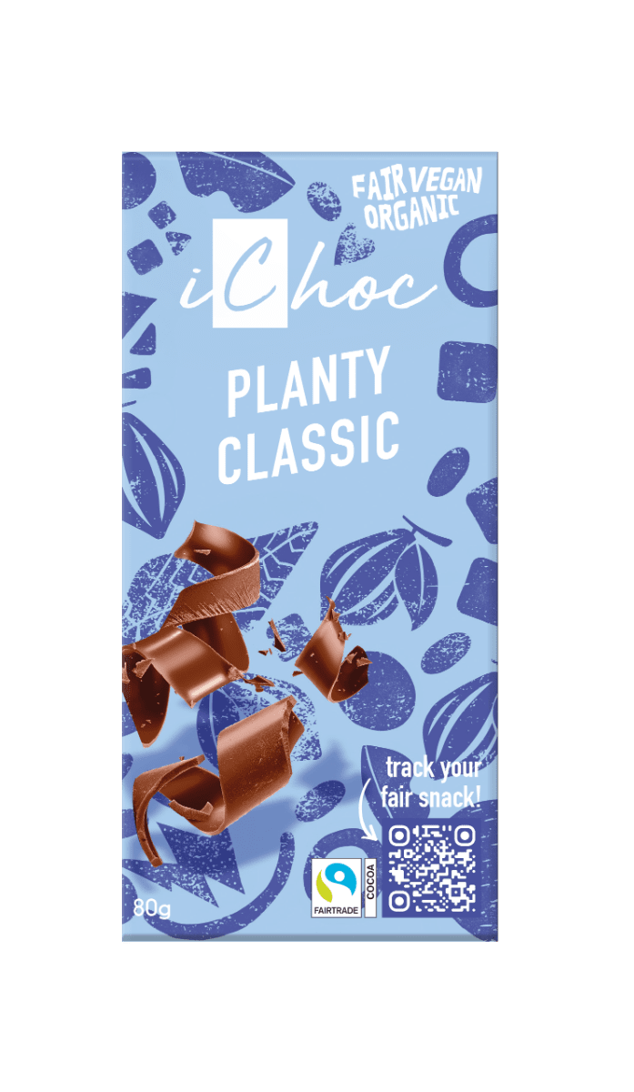 4979_-_lys_sjokolade_classic_80g_kologisk_ichoc.png Lys sjokolade, Classic, 80 g, økologisk, iChoc - Bilde 1