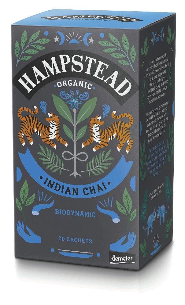 Nettbilde_3728-hamstead_Indian_Tea_sml_CMYK.jpg Indian Chai Tea, 20 poser, økologisk, Hampstead - Bilde 1