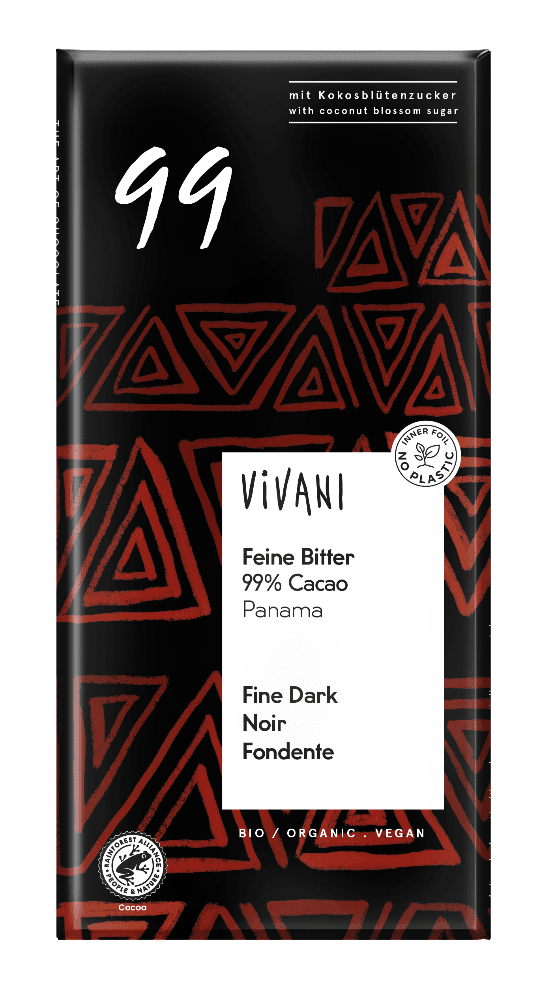 Nettbilde_5043-Feine-Bitter-99_07_22.png Mørk sjokolade 99% ,80 g, økologisk, Vivani - Bilde 1