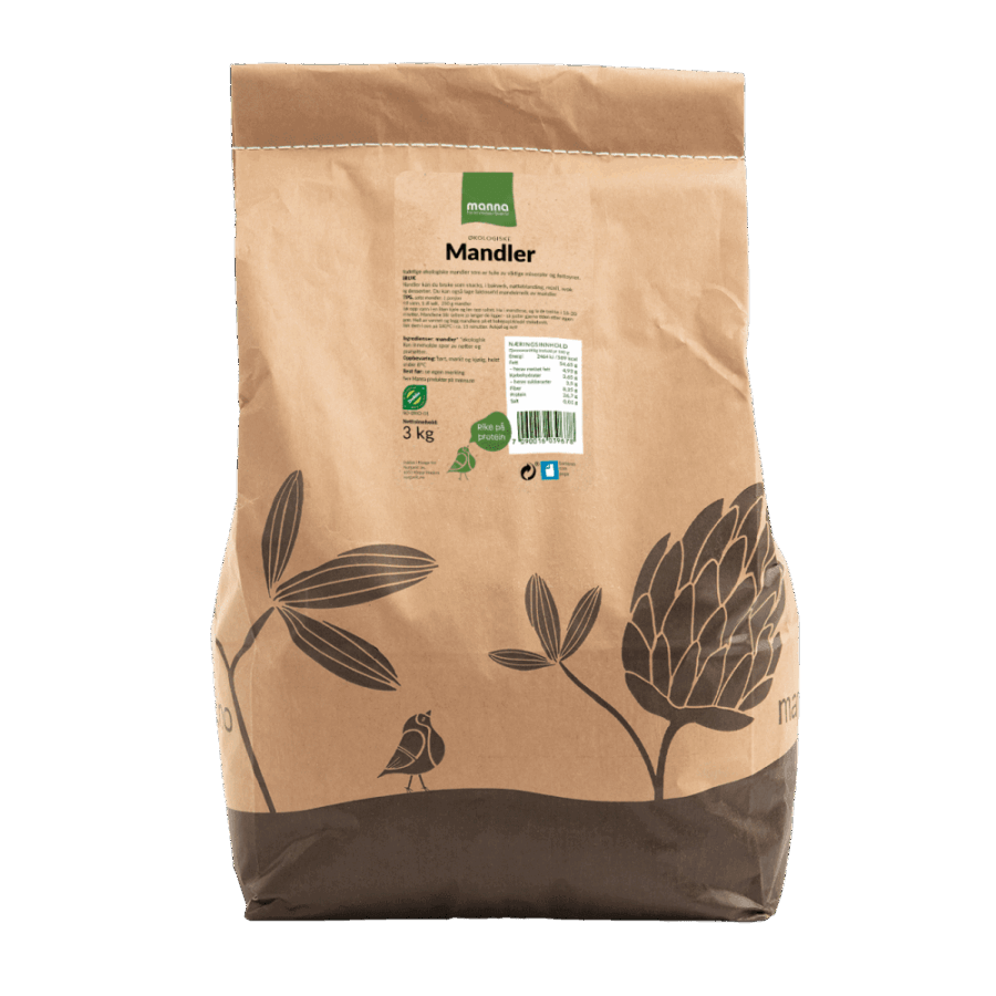 Mandler, 3 kg, økologisk, Manna
