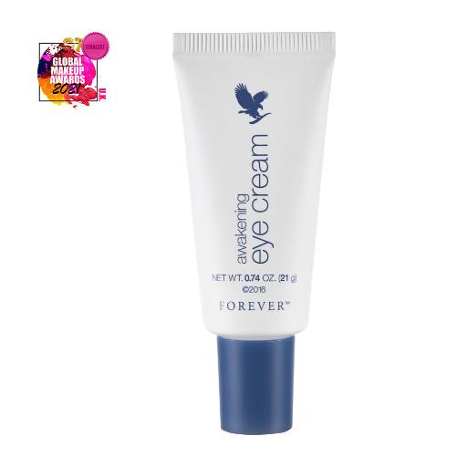 Tube med Awakening Eye Cream fra Forever – oppstrammende øyekrem med peptider og hyaluronsyre hos Økohjørnet.no.