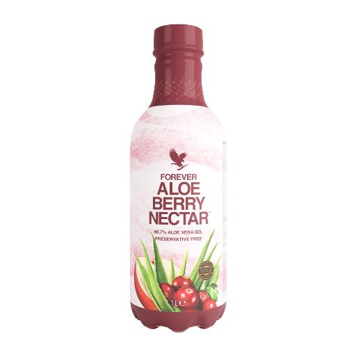 Forever Aloe Berry Nectar flaske hos Økohjørnet.no – frisk Aloe vera-drikk med smak av tranebær og eple.