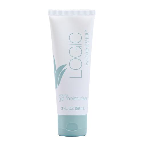 Tube med LOGIC by Forever soothing gel moisturizer – en lett, parfymefri gel-krem med Aloe vera og baobabfrø hos Økohjørnet.no.