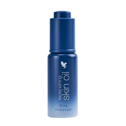 replenishing_skin_oil_pd_main_512_X_512_1720683095006 Flaske med Replenishing Skin Oil fra Forever – eksklusiv ansiktsolje med Aloe vera og agurkfrøolje for moden hud hos Økohjørnet.no.